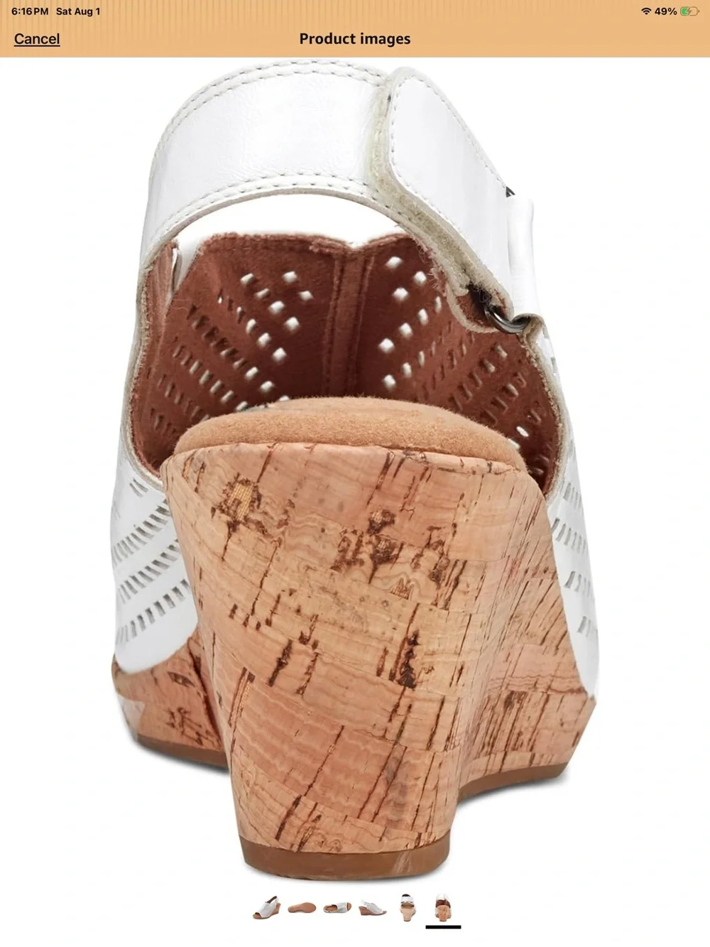 White Rockport Womens Briah Perf Sling Size 8.5 Wide